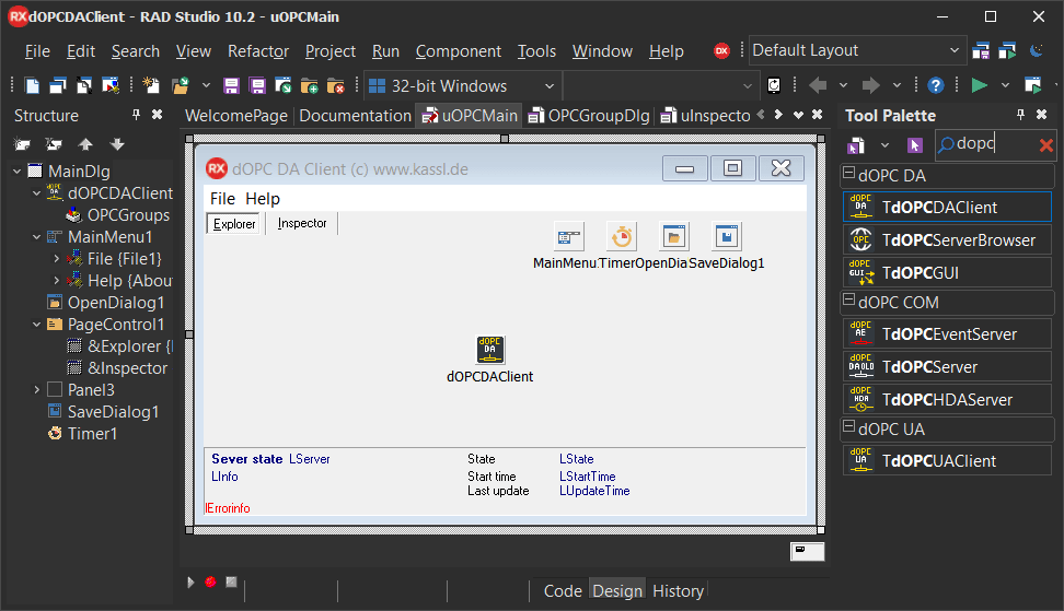 Screenshot OPC for C++ Builder